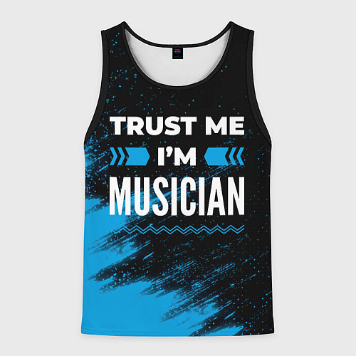 Мужская майка без рукавов Trust me Im musician dark / 3D-Черный – фото 1