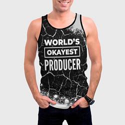 Майка-безрукавка мужская Worlds okayest producer - dark, цвет: 3D-черный — фото 2