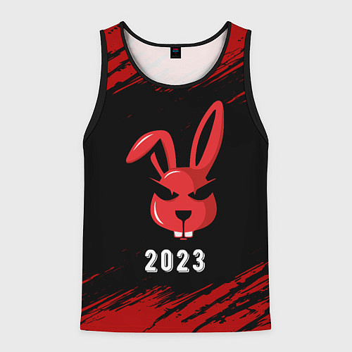 Мужская майка без рукавов 2023 Кролик суровый / 3D-Черный – фото 1
