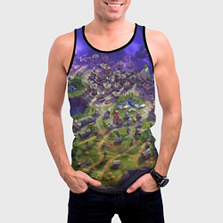 Майка-безрукавка мужская Фортнайт карта, цвет: 3D-черный — фото 2