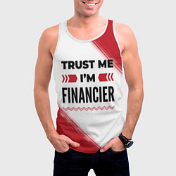 Майка-безрукавка мужская Trust me Im financier white, цвет: 3D-белый — фото 2