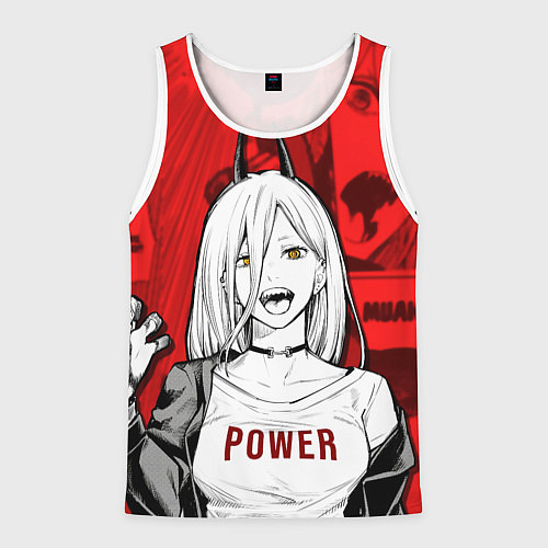 Мужская майка без рукавов Chainsaw Man: Power / 3D-Белый – фото 1
