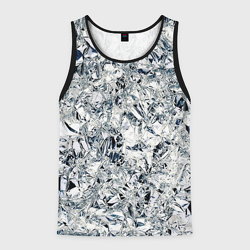 Мужская майка без рукавов Сверкающие кристаллы серебра / 3D-Черный – фото 1
