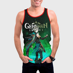 Майка-безрукавка мужская Аль Хайтам Геншин Импакт, цвет: 3D-красный — фото 2