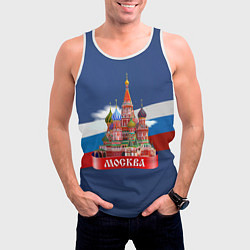 Майка-безрукавка мужская Москва Кремль, цвет: 3D-белый — фото 2