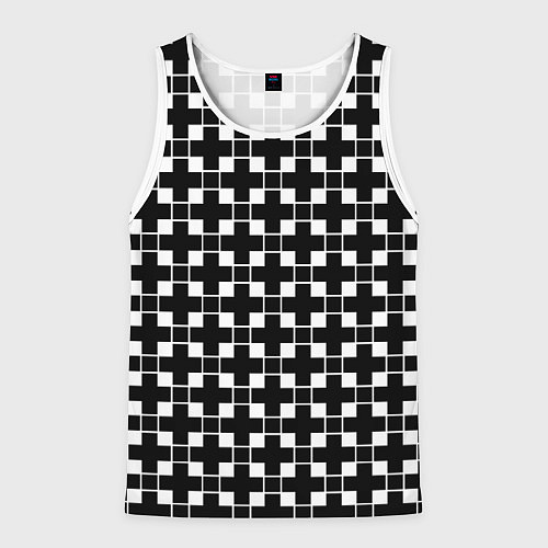 Мужская майка без рукавов Черно-белая геометрия / 3D-Белый – фото 1