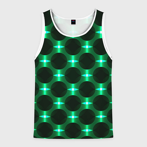 Мужская майка без рукавов Зелёные фонари и чёрные круги / 3D-Белый – фото 1