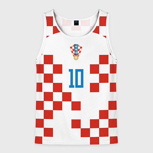 Мужская майка без рукавов Лука Модрич форма сборной Хорватии / 3D-Белый – фото 1
