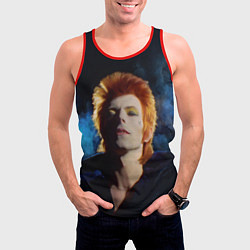 Майка-безрукавка мужская David Bowie - Jean Genie, цвет: 3D-красный — фото 2