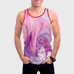 Майка-безрукавка мужская Разлитая смешанная краска, цвет: 3D-красный — фото 2