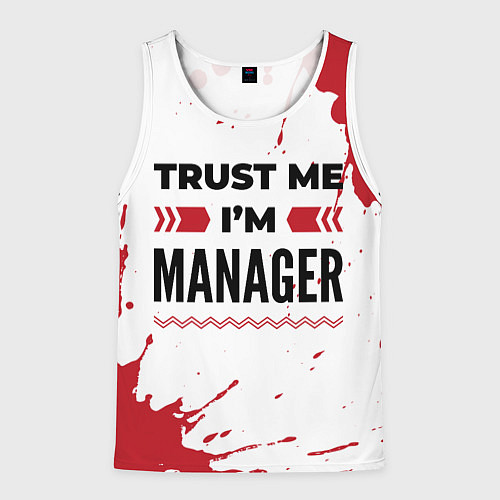 Мужская майка без рукавов Trust me Im manager white / 3D-Белый – фото 1