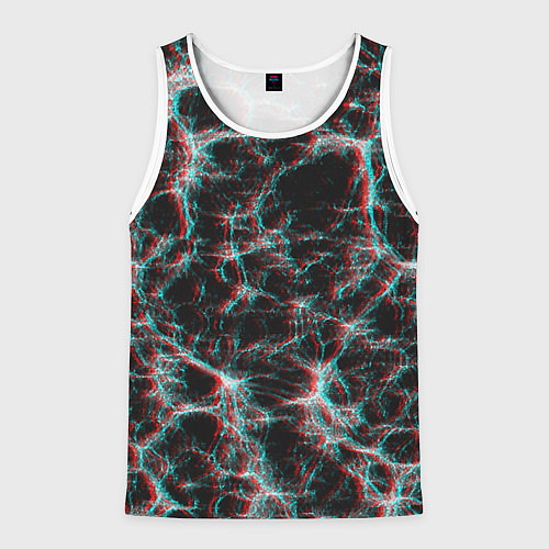 Мужская майка без рукавов Сеть нейронов / 3D-Белый – фото 1