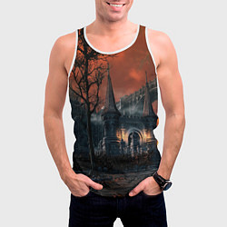 Майка-безрукавка мужская Bloodborne пейзаж, цвет: 3D-белый — фото 2