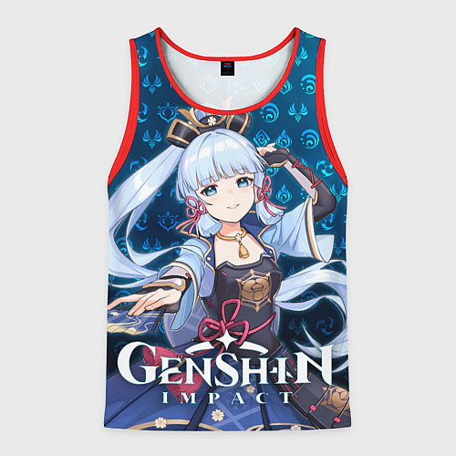 Мужская майка без рукавов Камисато Аяка элементали / 3D-Красный – фото 1