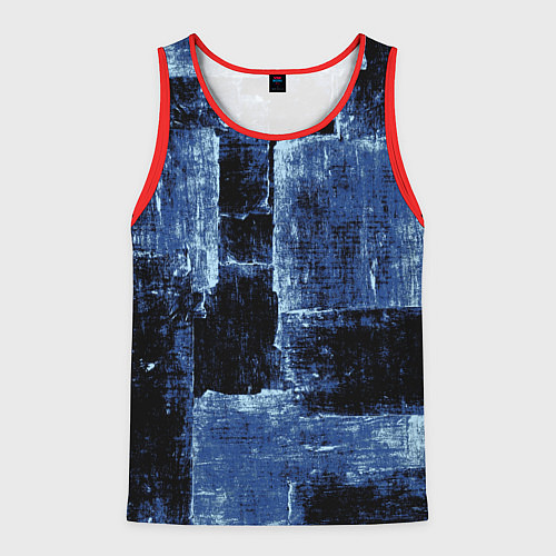 Мужская майка без рукавов Синий абстракт / 3D-Красный – фото 1