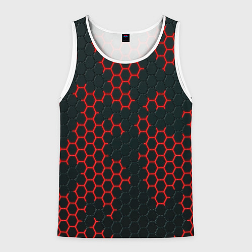 Мужская майка без рукавов Текстура соты / 3D-Белый – фото 1