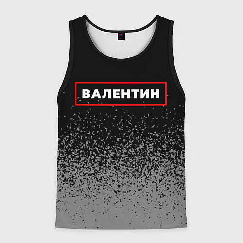 Мужская майка без рукавов Валентин - в красной рамке на темном / 3D-Черный – фото 1