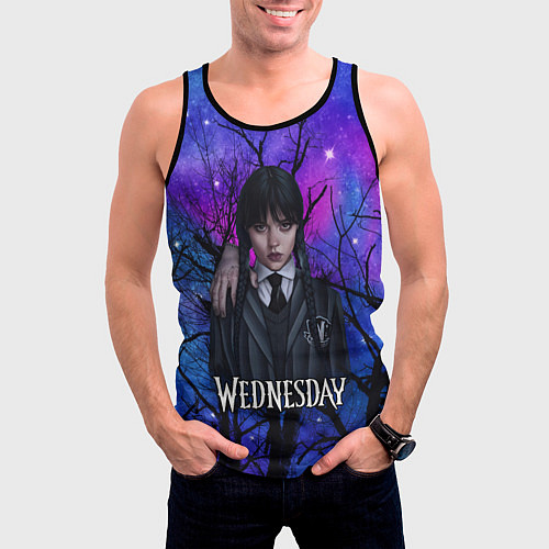 Мужская майка без рукавов Wednesday background / 3D-Черный – фото 3