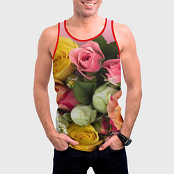 Майка-безрукавка мужская Букет красивых роз, цвет: 3D-красный — фото 2