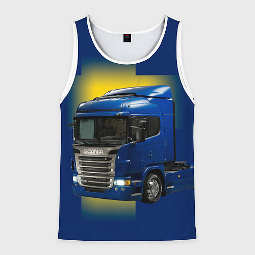 Мужская майка без рукавов Scania truck / 3D-Белый – фото 1