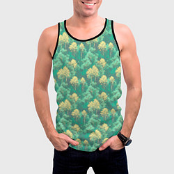 Майка-безрукавка мужская Камуфляж деревья двуцветный, цвет: 3D-черный — фото 2
