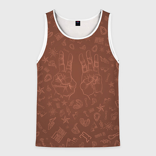 Мужская майка без рукавов Climb fingers twenty three / 3D-Белый – фото 1