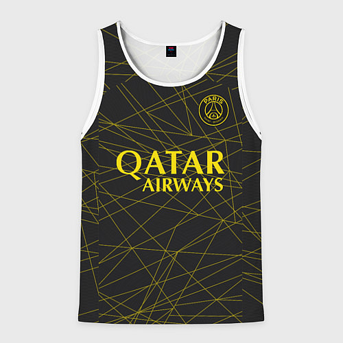 Мужская майка без рукавов Форма ПСЖ 2223 четвертая / 3D-Белый – фото 1