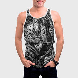Майка-безрукавка мужская Девушка монохром, цвет: 3D-белый — фото 2