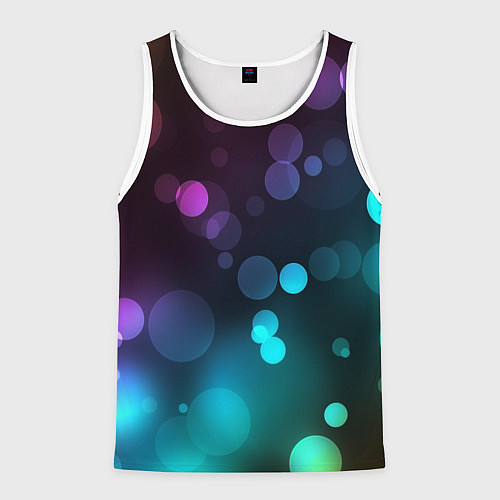 Мужская майка без рукавов Абстракция блики / 3D-Белый – фото 1