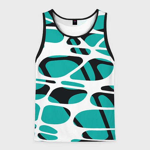 Мужская майка без рукавов Абстрактный узор из сетчатых прожилок / 3D-Черный – фото 1