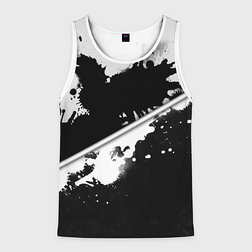 Мужская майка без рукавов Инь янь краски / 3D-Белый – фото 1