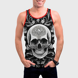 Майка-безрукавка мужская Винтажный череп, цвет: 3D-красный — фото 2