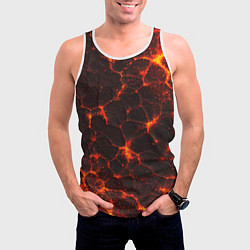 Майка-безрукавка мужская Раскаленная лава текстура, цвет: 3D-белый — фото 2