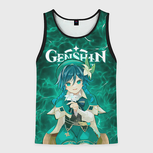 Мужская майка без рукавов Венти на фоне воздушных частиц / 3D-Черный – фото 1