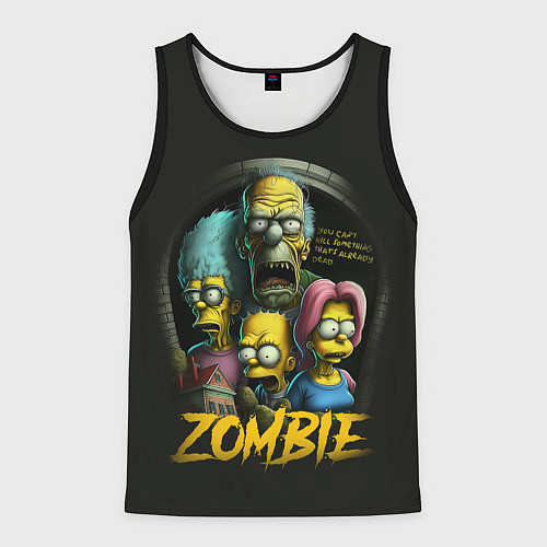 Мужская майка без рукавов Simpsons zombie / 3D-Черный – фото 1