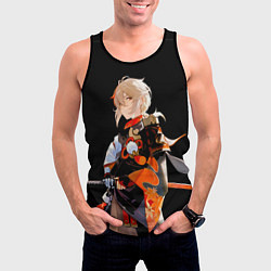 Майка-безрукавка мужская Казуха с мечом - Genshin Impact, цвет: 3D-черный — фото 2