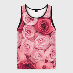 Майка-безрукавка мужская Чайная пыльная роза - нежно розовый цветок, цвет: 3D-черный