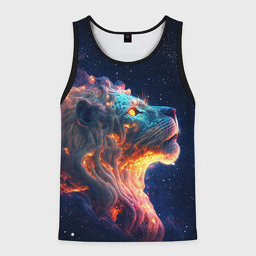 Мужская майка без рукавов Космический звёздный лев / 3D-Черный – фото 1