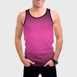 Майка-безрукавка мужская Кислотный розовый с градиентом, цвет: 3D-черный — фото 2