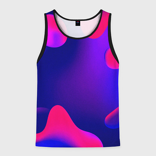 Мужская майка без рукавов Жидкий неон / 3D-Черный – фото 1