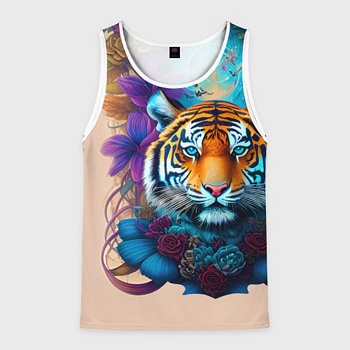 Мужская майка без рукавов Tiger tattoo - irezumi - art / 3D-Белый – фото 1