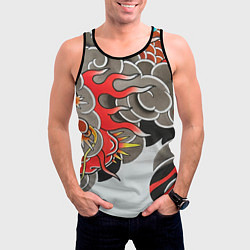 Майка-безрукавка мужская Иредзуми: дракон в дыму, цвет: 3D-черный — фото 2