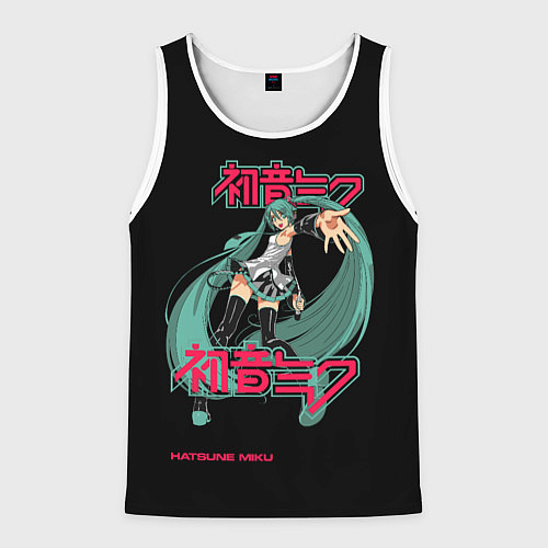 Мужская майка без рукавов Мику Хацунэ гармония / 3D-Белый – фото 1