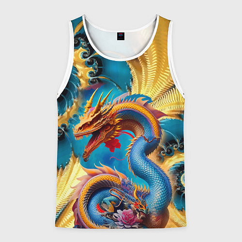 Мужская майка без рукавов Japanese dragon - tattoo - irezumi - art / 3D-Белый – фото 1
