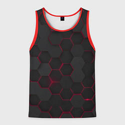 Майка-безрукавка мужская Соты с красным свечением, цвет: 3D-красный