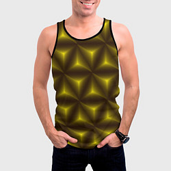Майка-безрукавка мужская Желтые треугольники, цвет: 3D-черный — фото 2