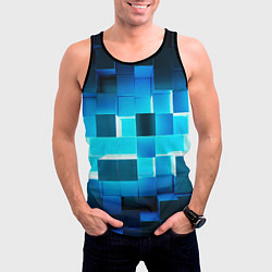 Майка-безрукавка мужская Неоновые кубы с подсветкой, цвет: 3D-черный — фото 2