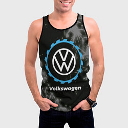 Майка-безрукавка мужская Volkswagen в стиле Top Gear со следами шин на фоне, цвет: 3D-черный — фото 2