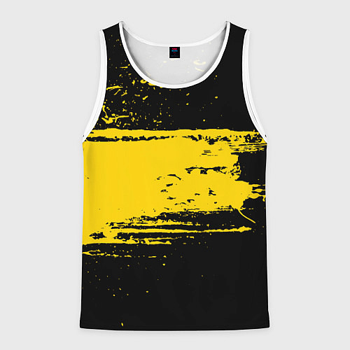Мужская майка без рукавов Желтое граффити / 3D-Белый – фото 1