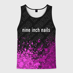Майка-безрукавка мужская Nine Inch Nails rock legends: символ сверху, цвет: 3D-черный